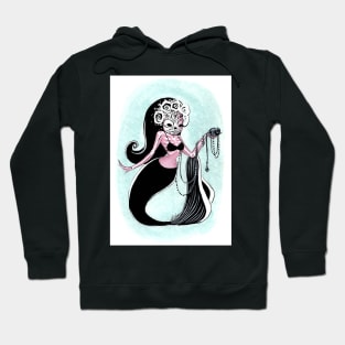 Black Diamond Heart Sugar Skull Mermaid Hoodie